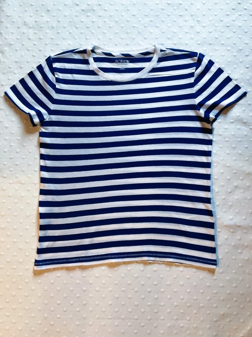 NWOT J Crew Women’s Vintage Jersey T-Shirt, S/S, Royal Blue/White Stripe, Sz S